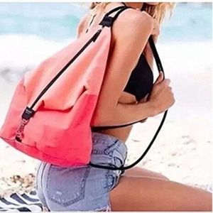 Victoria's Secret Neon Pink And Light Orange Sling Backpack NWT